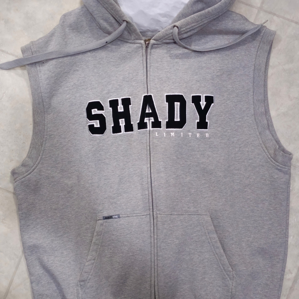 Shady Limited Sleeveless Zip Hoodie - Gray